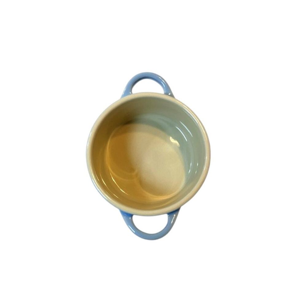 Le Creuset Coastal Blue Sunflower Mini Cocotte 8 Oz - Picture 7 of 9